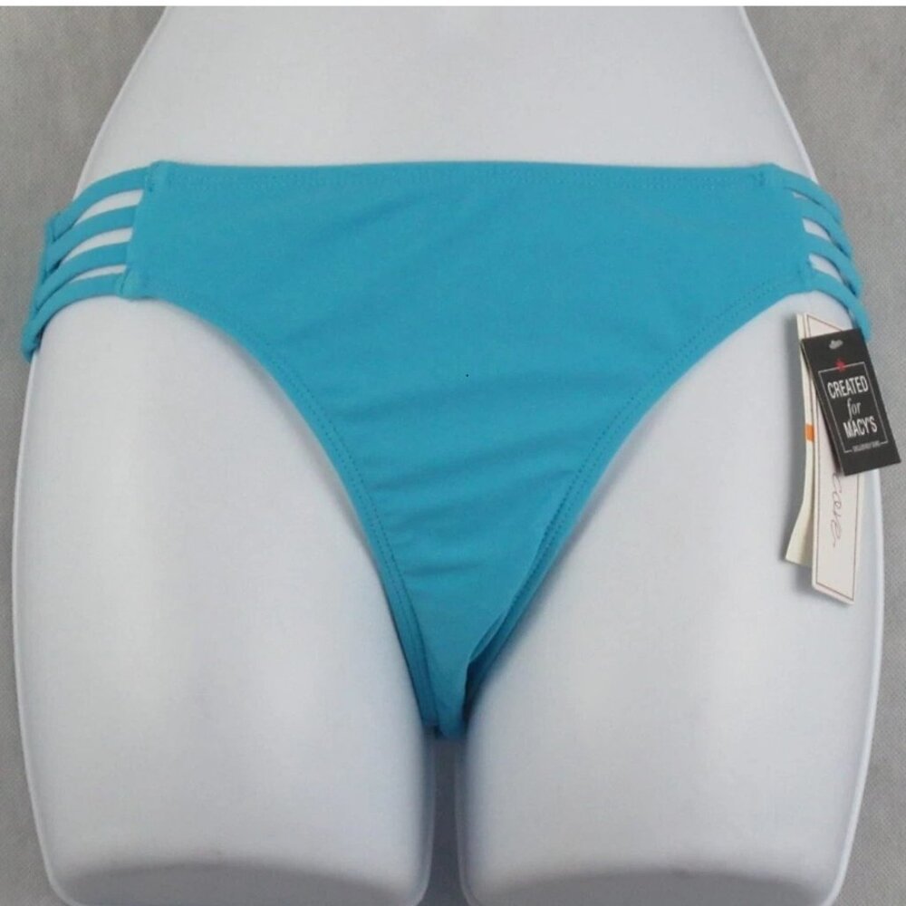 NWT Salt + Cove Juniors Strappy Hipster Bikini Bottom Swimsuit, Blue
